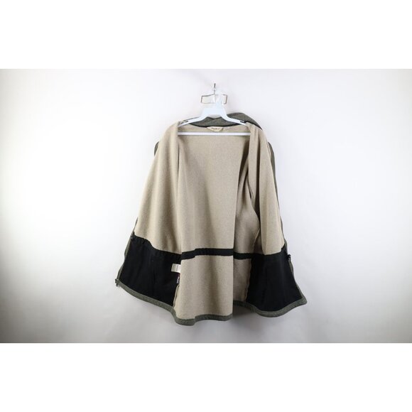 Vtg 90s Eddie Bauer Mens 2XL XXL Faded Fleece Full Zip Jacket Green Polyester - Picture 11 of 14